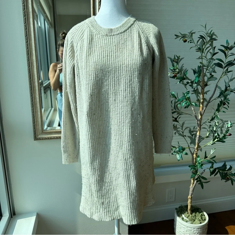 Madewell Speckled Ribbed Sweater Dress | Small - Picture 3 of 12